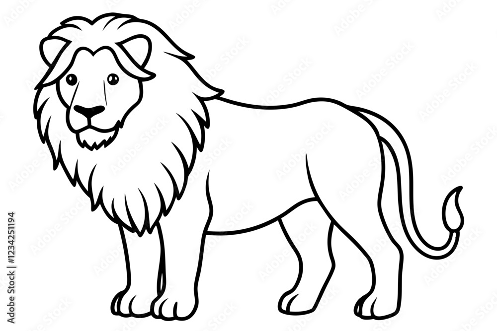 Lion Outline Elegant Vector Illustration Lion Outline Elegant Vector Illustration