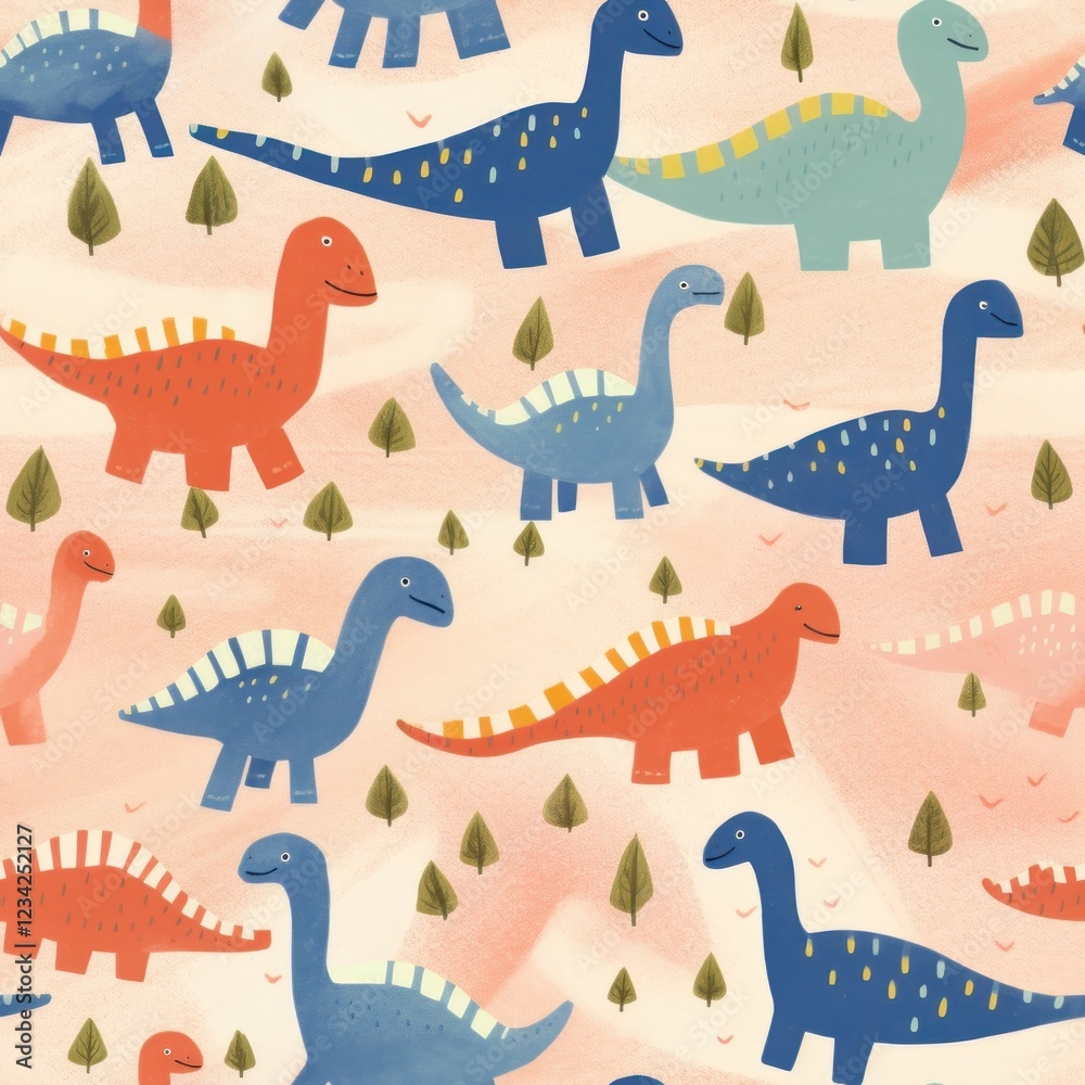 Fototapeta premium Dinosaur pattern animal backgrounds applique.