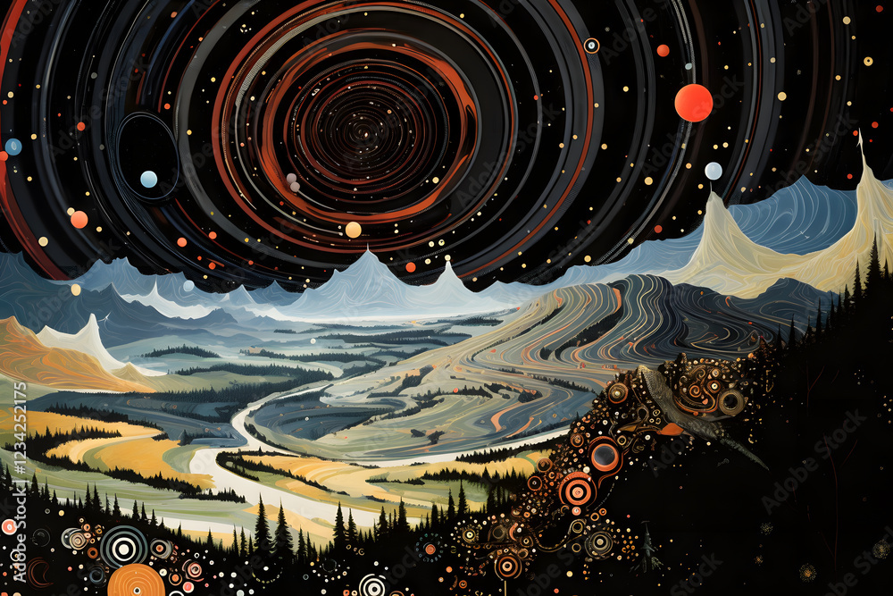 Obraz premium illustration of planets and galaxy, science fiction wallpaper Deep space beauty 3D render 