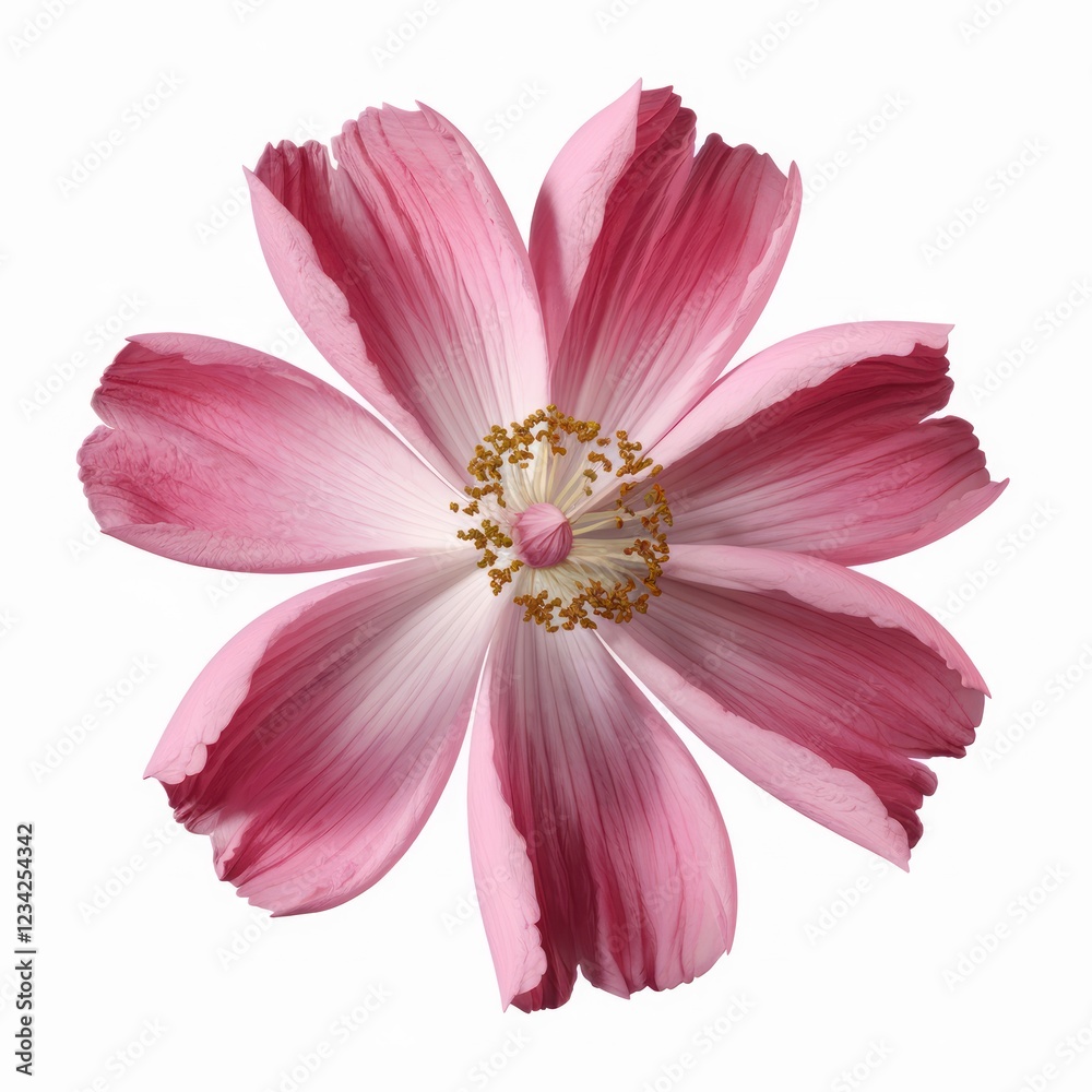 a pink musk flower isolated on white background a pink musk flower isolated on white background