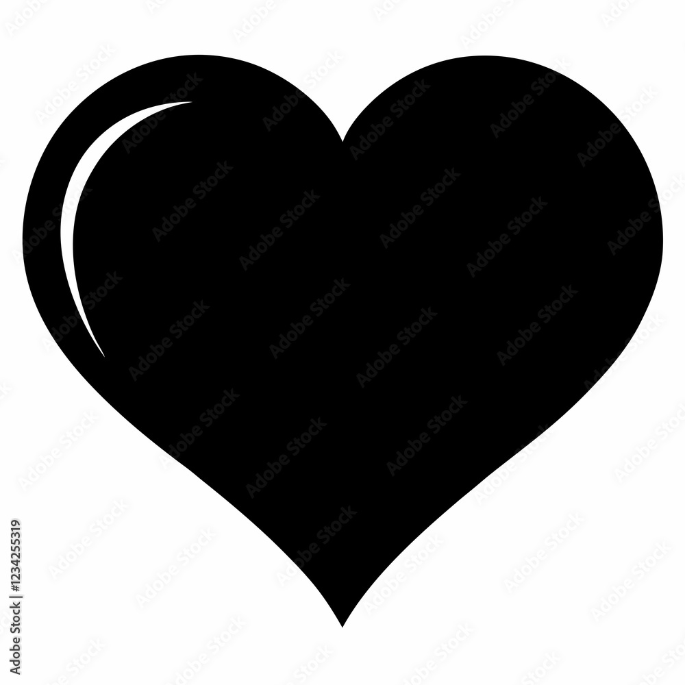 Minimal Heart Silhouette Vector Minimal Heart Silhouette Vector