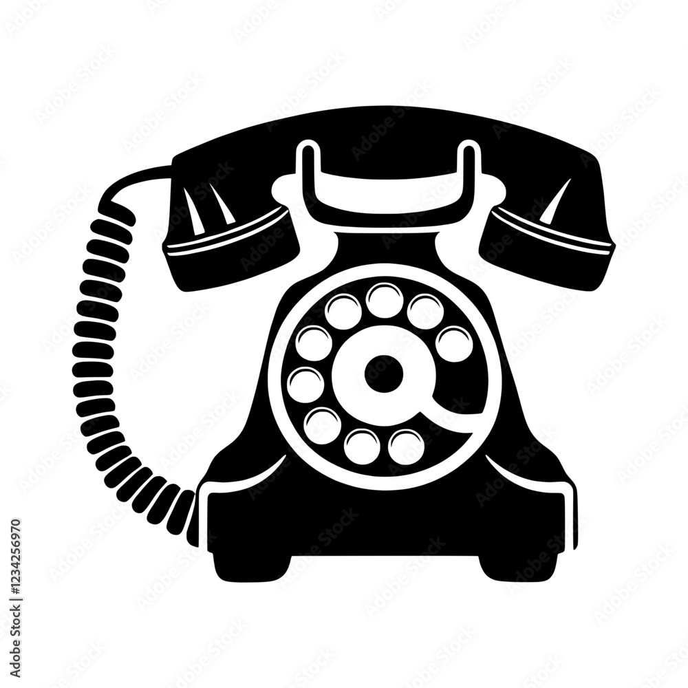 retro old telephone icon, rotary dial telephone vector retro old telephone icon, rotary dial telephone vector