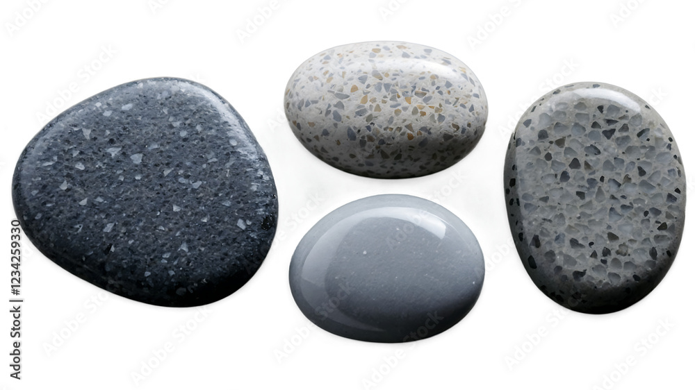 Close-Up of Smooth Pebbles with a Glossy Finish, Perfect for Relaxing Nature Scenes Close-Up of Smooth Pebbles with a Glossy Finish, Perfect for Relaxing Nature Scenes