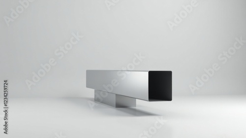 Wallpaper Mural Sleek metallic rectangular structure, subtly elevated, showcasing clean lines and a minimalist design aesthetic on a neutral backdrop. Torontodigital.ca