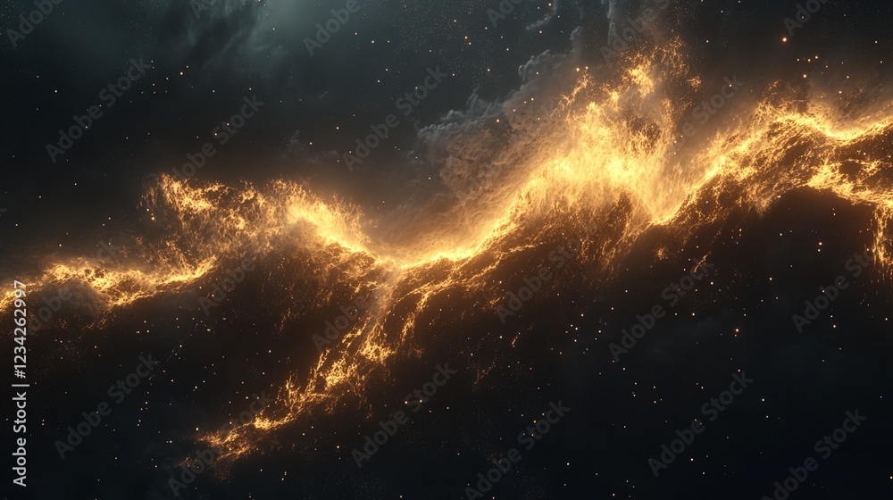 Fototapeta premium Nebula of a neon waves creating an other worldly digital