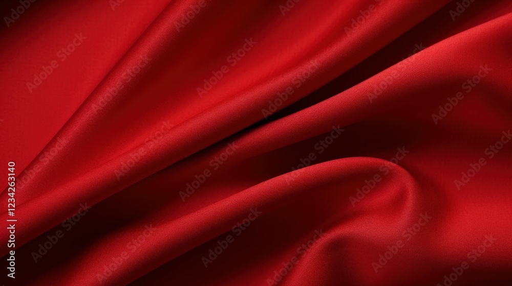 Obraz premium Close-Up View of Luxurious Red Cotton Fabric Showing Smooth Texture and Subtle Shimmers Ideal for Backgrounds and Textile Designs in Stock Photos