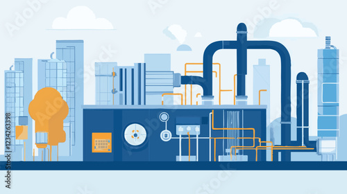 Vector , HVAC System Components: Modern Heating, Ventilation, and Air Conditioning Equipment