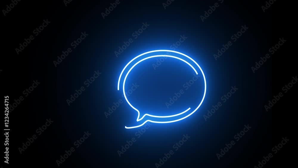 Neon speech bubble icon animation