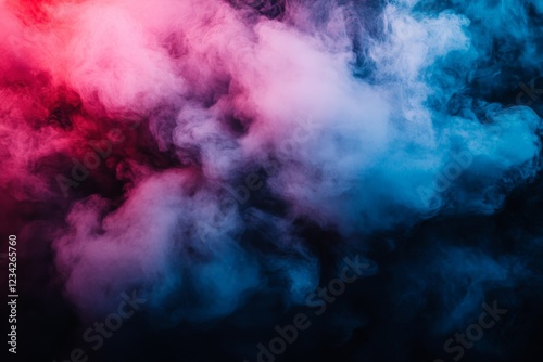Colorful smoke swirling in vibrant patterns against a dark background creates an immersive artistic effect