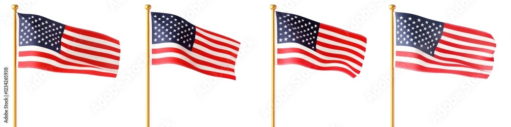 Obraz premium Flags waving in strong gusts, great for patriotic or national pride concepts