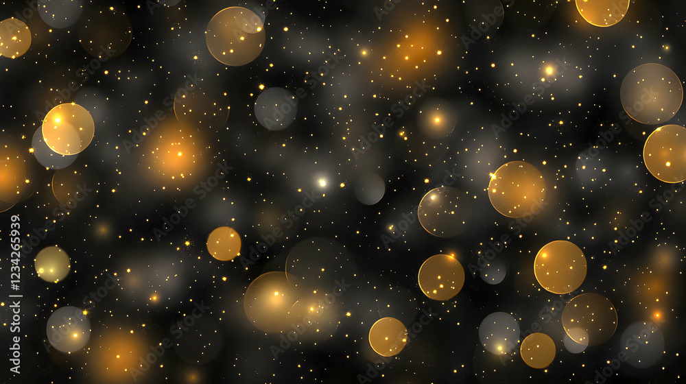 Obraz premium Golden bokeh lights creating a magical atmosphere during a festive celebration at night