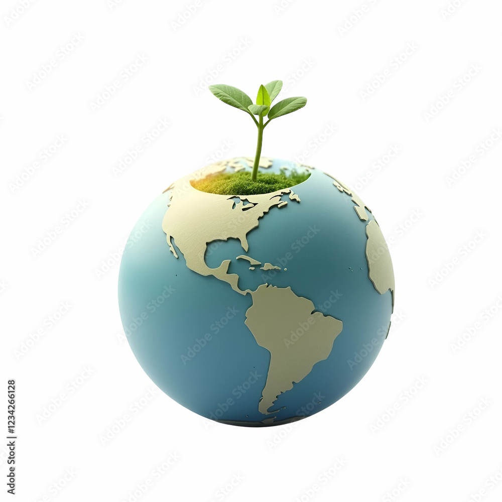Green Future Earth with a Growing Tree Green Future Earth with a Growing Tree
