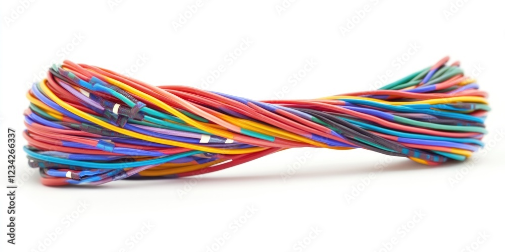 A detailed view of multiple colored wires A detailed view of multiple colored wires