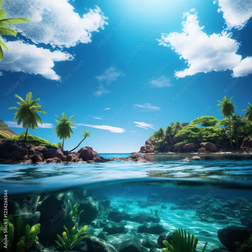 Exotic island landscape outdoors nature summer.