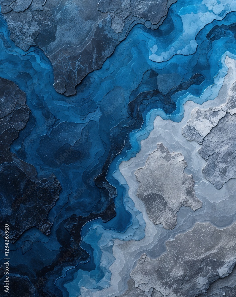 A deep cobalt blue merging into light weathered gray stone grain gradient background A deep cobalt blue merging into light weathered gray stone grain gradient background