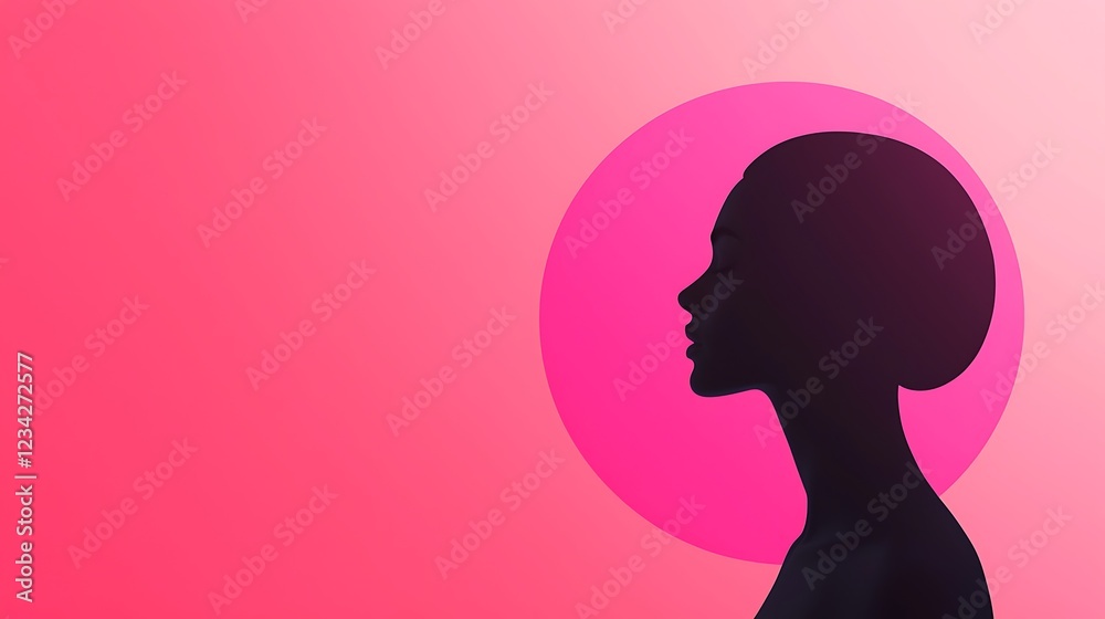 A silhouette of a woman