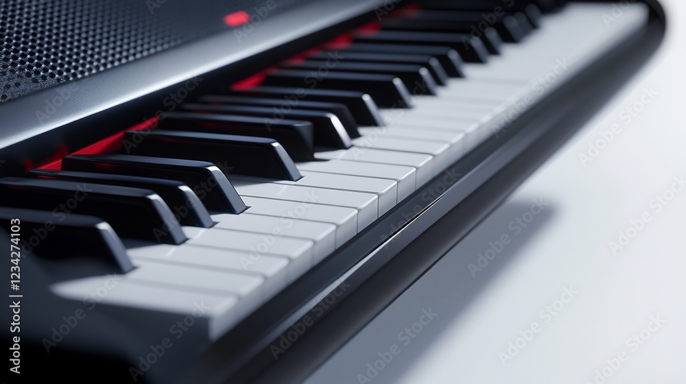 Close-up of a Sleek Modern Piano Keyboard Close-up of a Sleek Modern Piano Keyboard