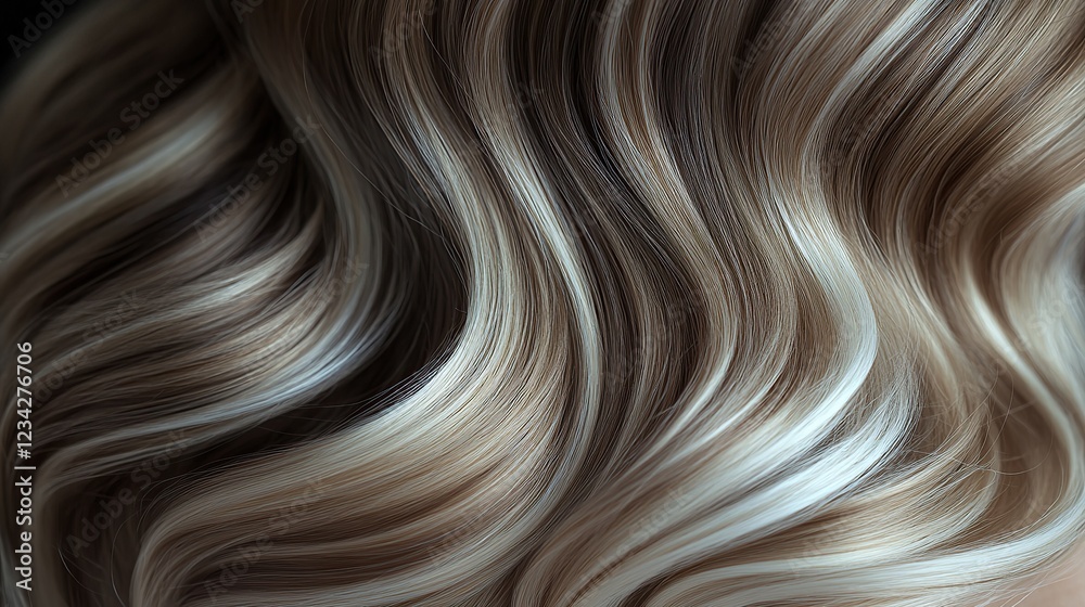 Close-Up of Wavy Hair in Light and Dark Shades Close-Up of Wavy Hair in Light and Dark Shades