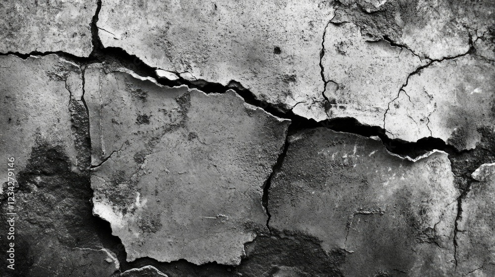 Obraz premium Cracked Concrete Wall with Grunge Texture
