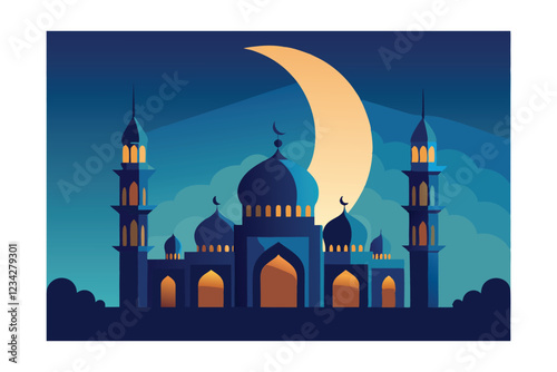 blue mosque at night