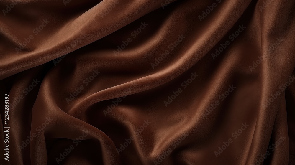 Obraz premium Luxurious Dark Brown Velvet Fabric with Smooth Texture for Fashion, Upholstery, and Interior Design Projects