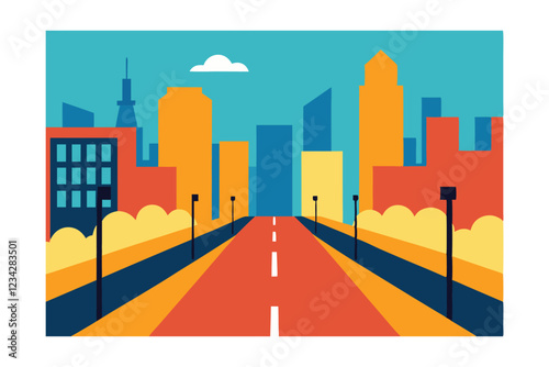 city at sunset