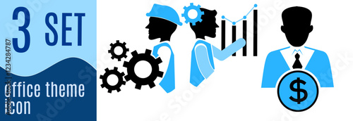 Human resources icons to business process, team work, personnel management, HR, staff rotation, coaching.	