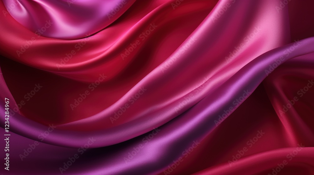 Obraz premium Elegant Purple and Red Silk Fabric Background with Smooth Drapery and Detailed Texture for Textiles or Fashion Design Use