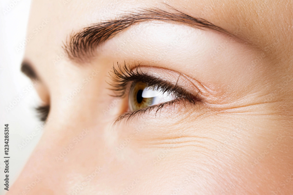 Obraz premium Close-up of eyes highlighting wrinkles and texture