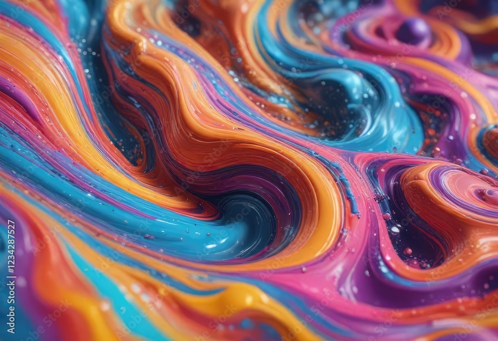 Psychedelic liquid swirls in undulating motion, background, vibrant Psychedelic liquid swirls in undulating motion, background, vibrant