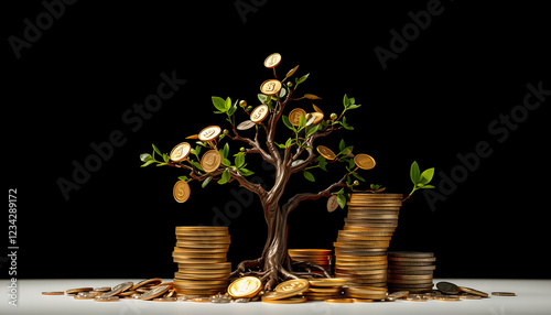 Wallpaper Mural Financial Tree, Growth, Investment, Savings, Money Concept Torontodigital.ca