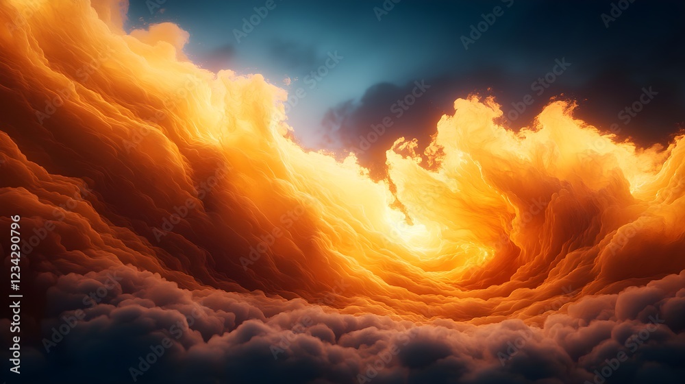 Fiery Orange Cloudscape at Sunset Fiery Orange Cloudscape at Sunset