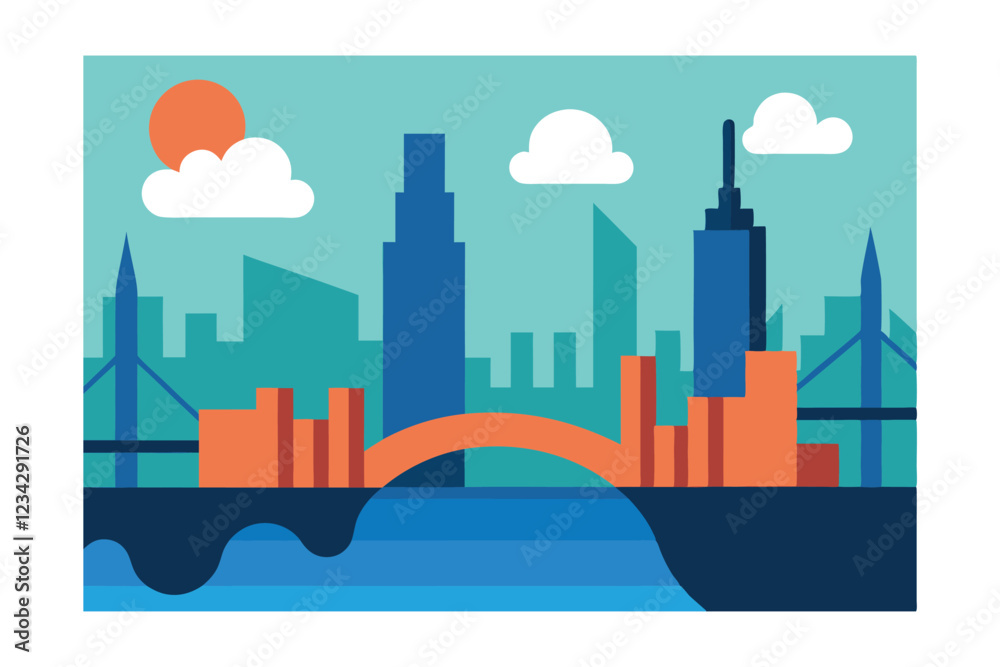 Obraz premium night city skyline