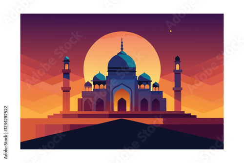 eid background with mosque