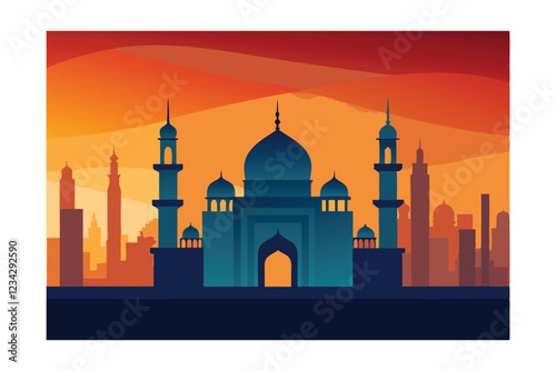 eid background with mosque