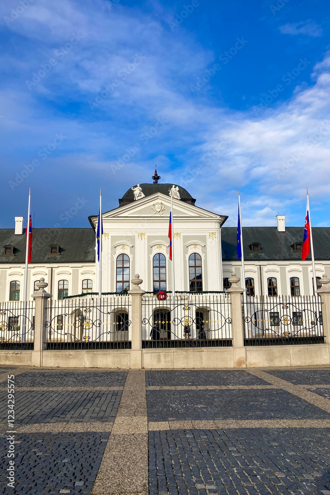Fototapeta premium The Grassalkovich Palace is a palace in Bratislava, Slovakia, and the residence of the President of Slovakia