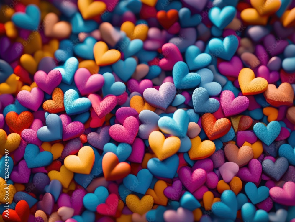 Vibrant Heart-Shaped Candies with a Colorful Backdrop for Microstock Vibrant Heart-Shaped Candies with a Colorful Backdrop for Microstock