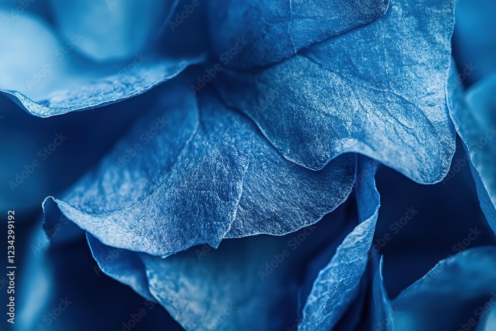 Obraz premium Vibrant Blue Paper Texture: High-Resolution Close-Up Macro Shot, Perfect for Backgrounds, Branding, Design Projects, and Digital Art Creations. Crisp, Clean, and Professional, ideal for