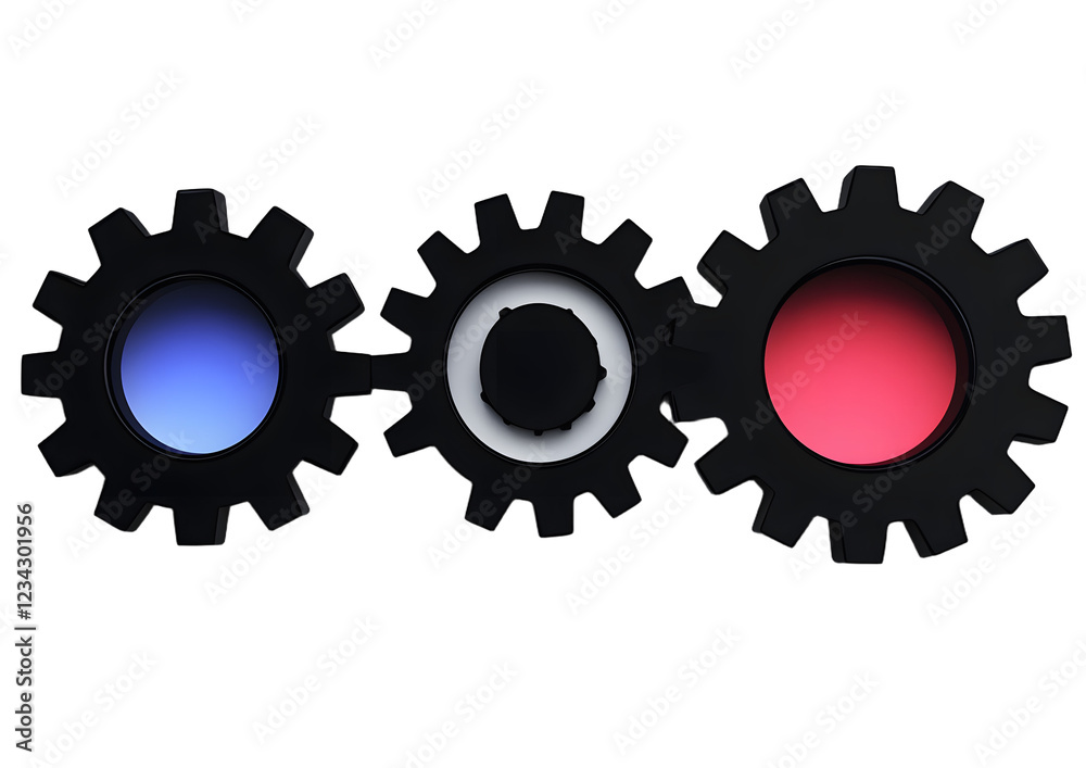 Connected working gears icon - Cog wheels flat style illustration isolated Connected working gears icon - Cog wheels flat style illustration isolated