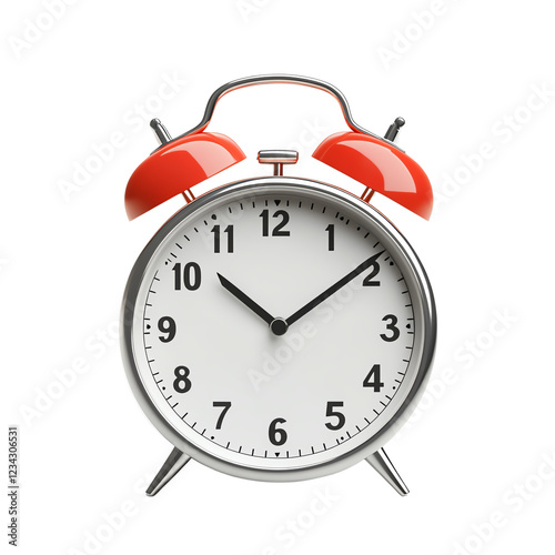 Classic red alarm clock signifying time and daily routines.