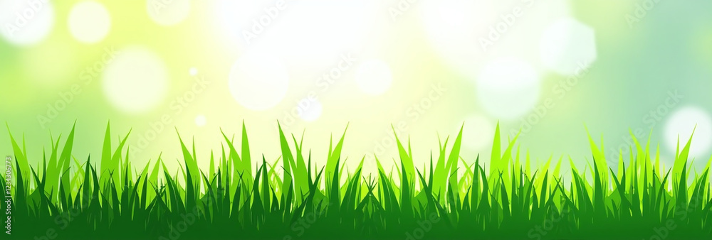 Obraz premium green grass silhouettes natural setting illustrate eco organic concepts