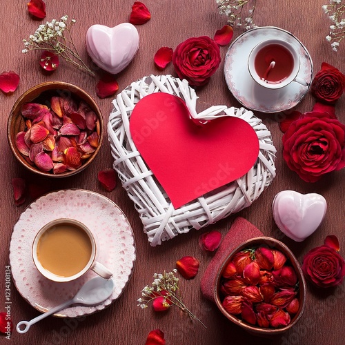 Valentine's day illustrations of an heartwarming couple