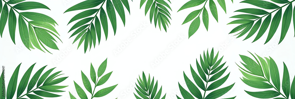 seamless vector illustration summer palm leaves white background perfect decorating home designing seamless vector illustration summer palm leaves white background perfect decorating home designing