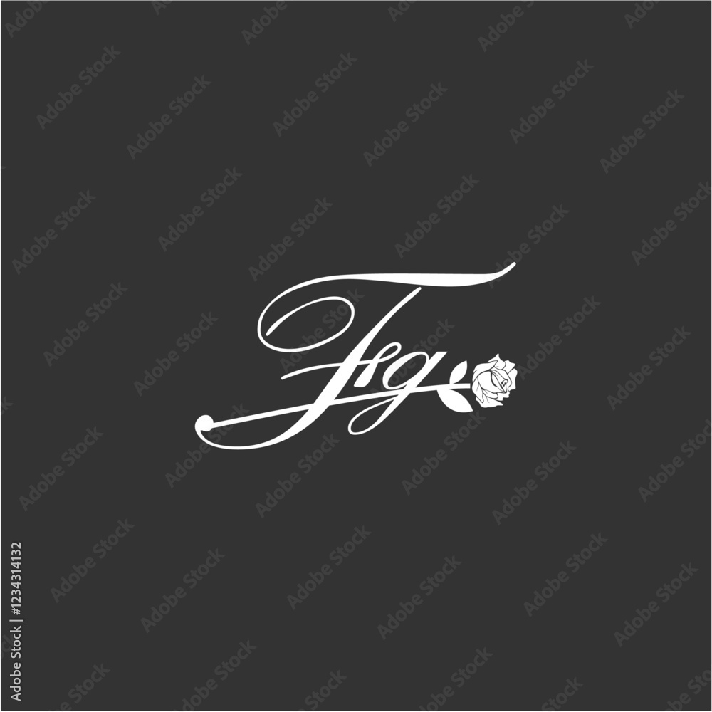 Initial FG art illustration flower design creative Initial FG art illustration flower design creative