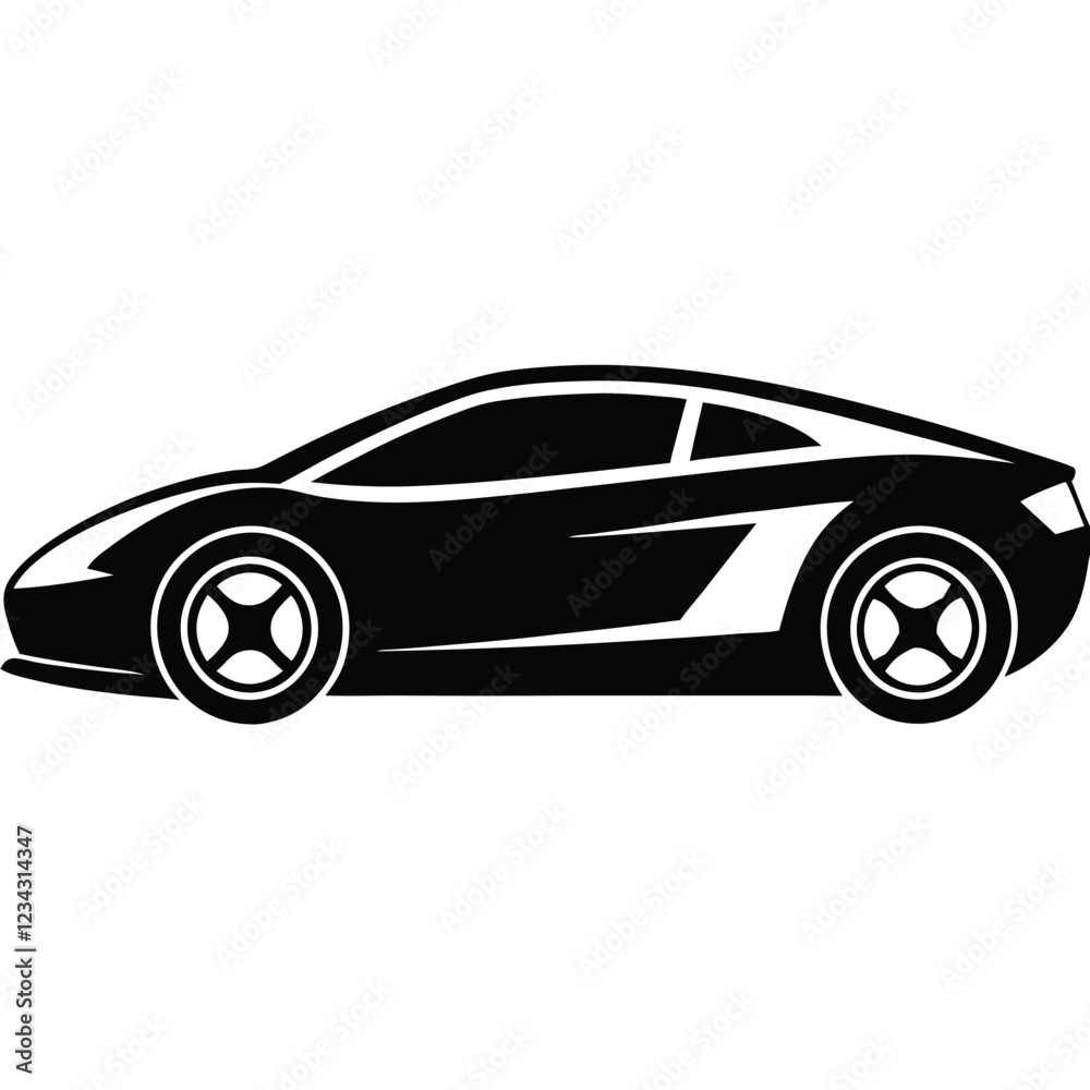 A basic car design with two wheels and windows, vector style A basic car design with two wheels and windows, vector style
