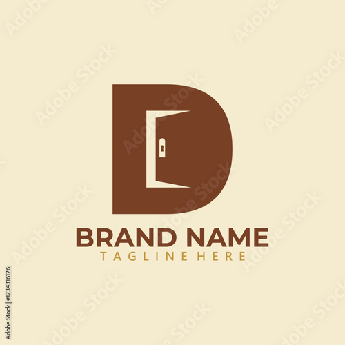 Letter D with door logo icon design vector 