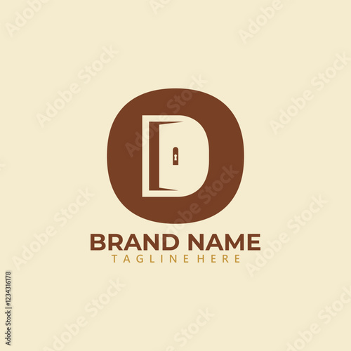 Letter O and D with door logo icon design vector 