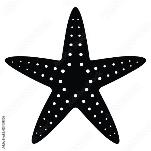 A basic five pointed starfish with small dotted texture, vector style