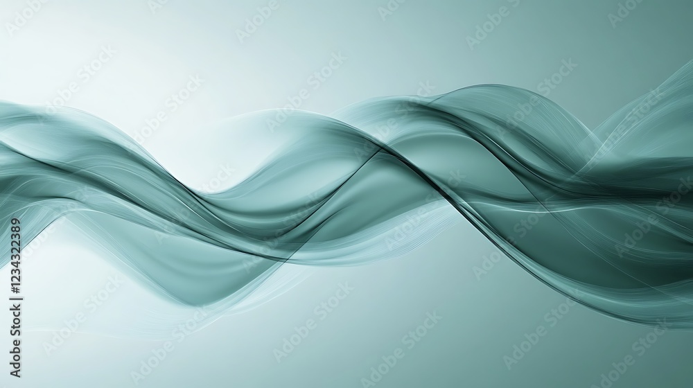Fototapeta premium Abstract teal wave background design.