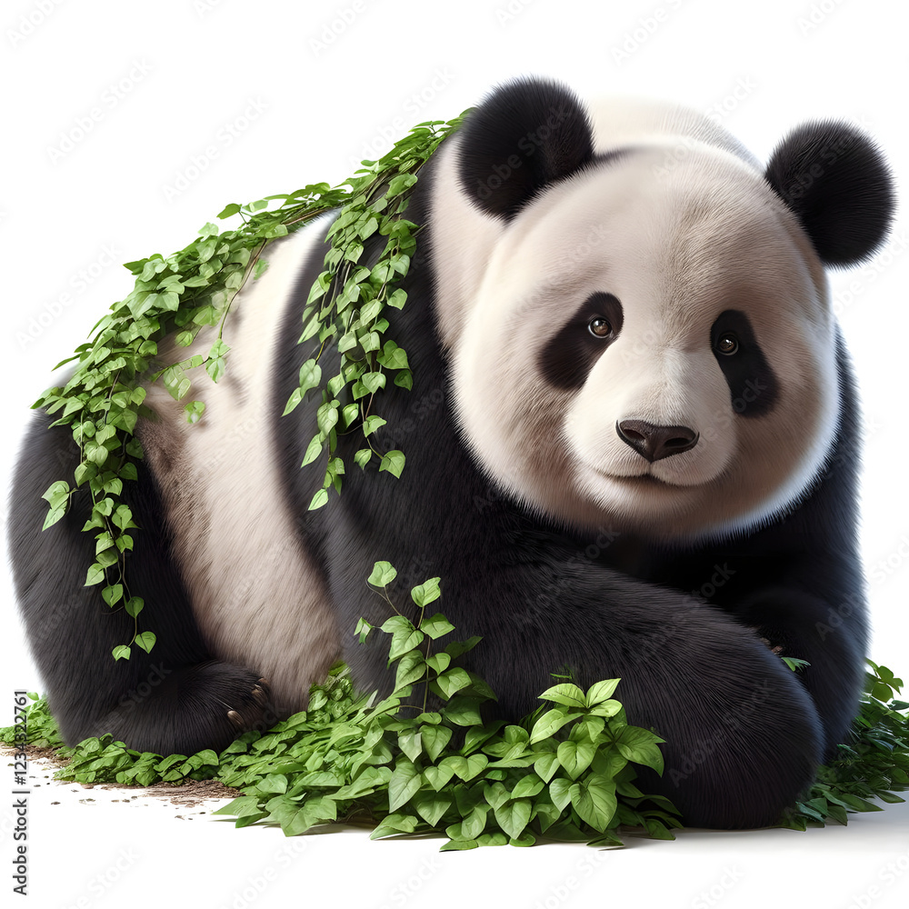 Fototapeta premium panda eating bamboo
